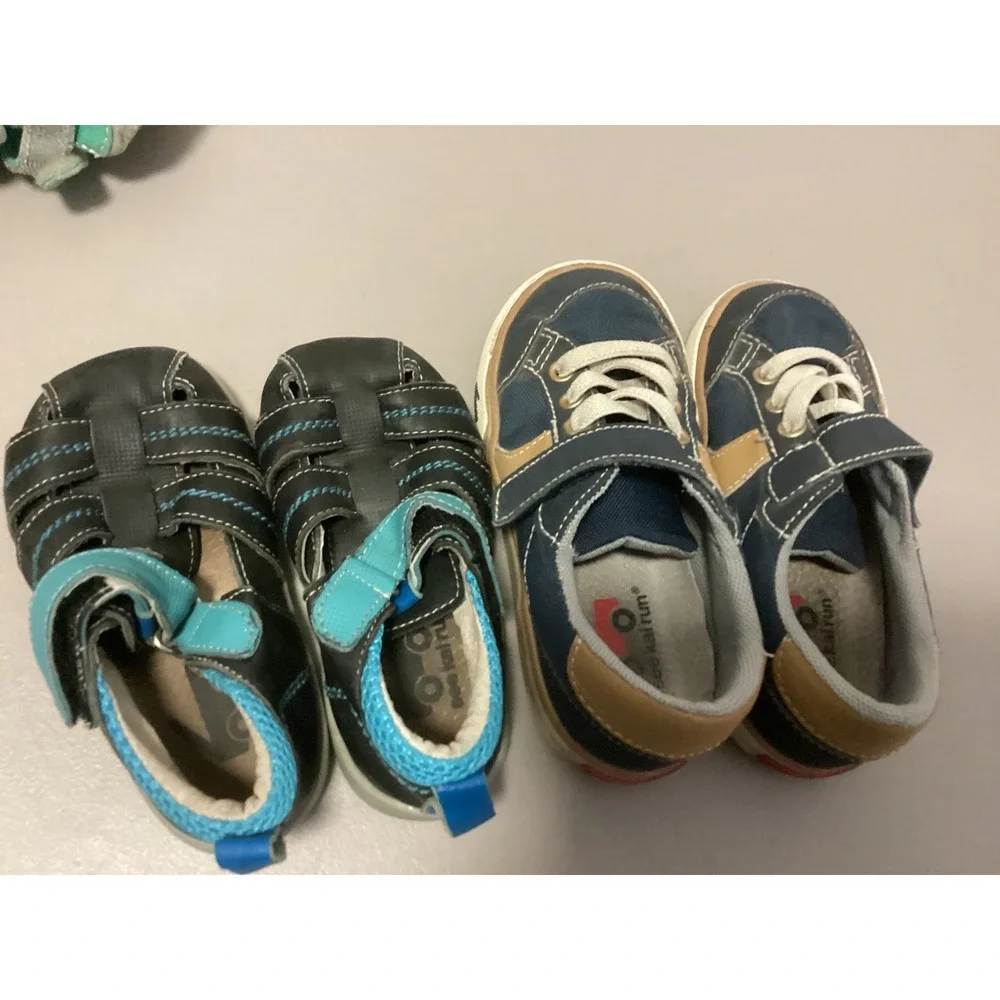 See Kai Run Shoes Sandals Bundle Kids Size 7 + Multicolor Sneakers First Walkers